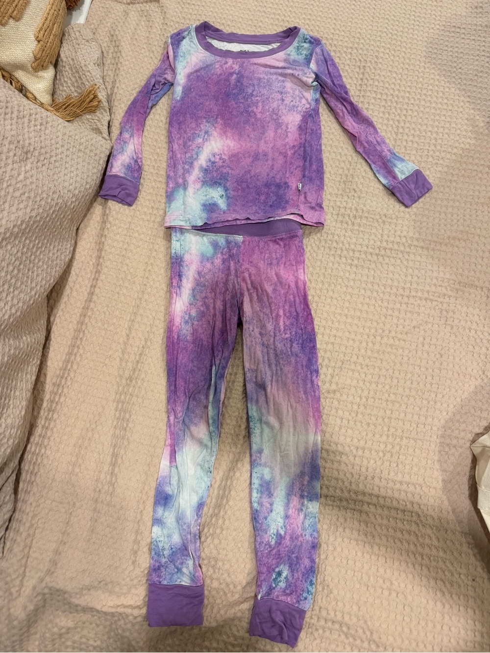 Kids Tie-Dye Purple Long Sleeve Pajama Set